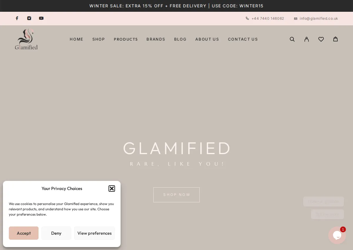 Store homepage