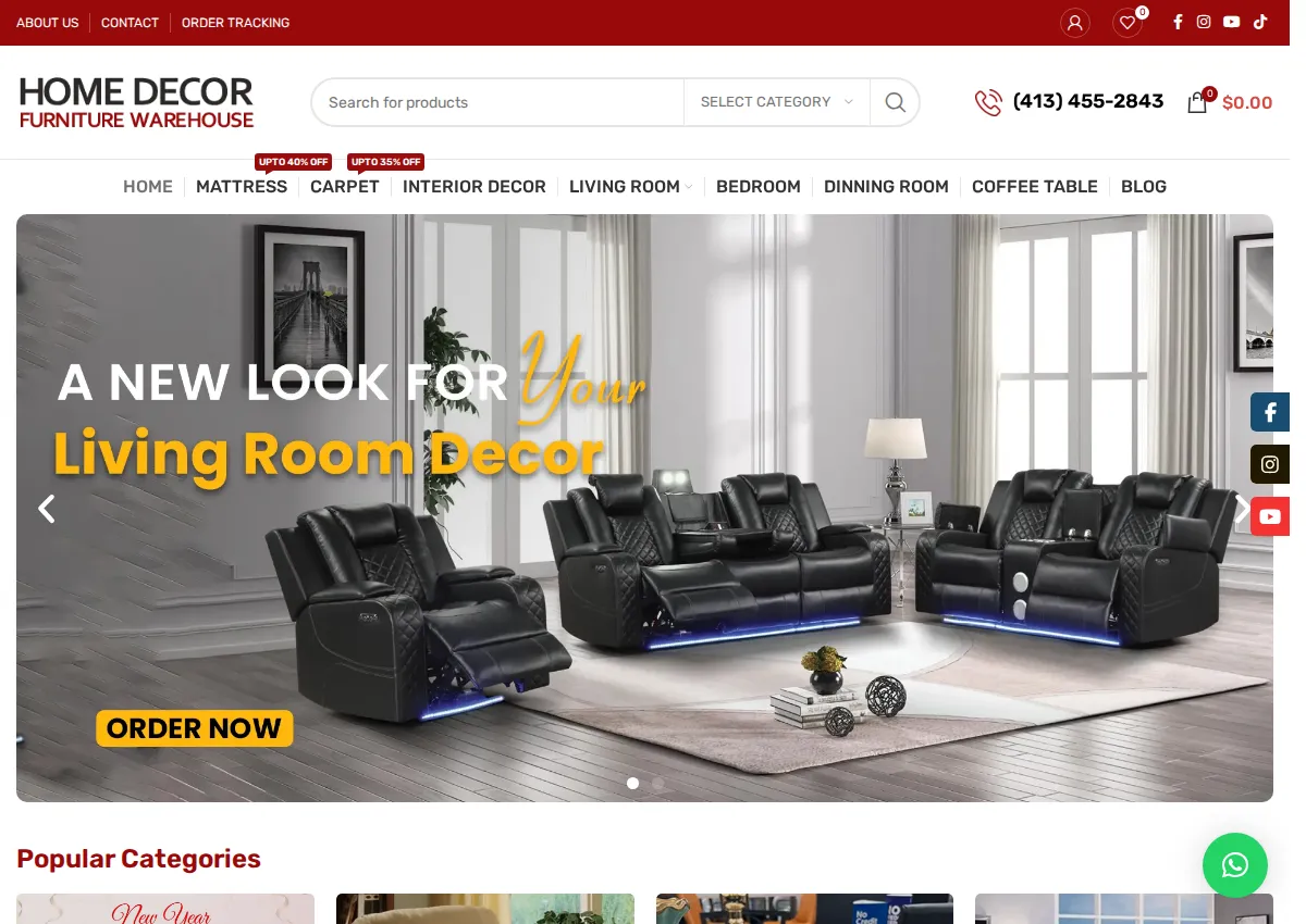 Store homepage