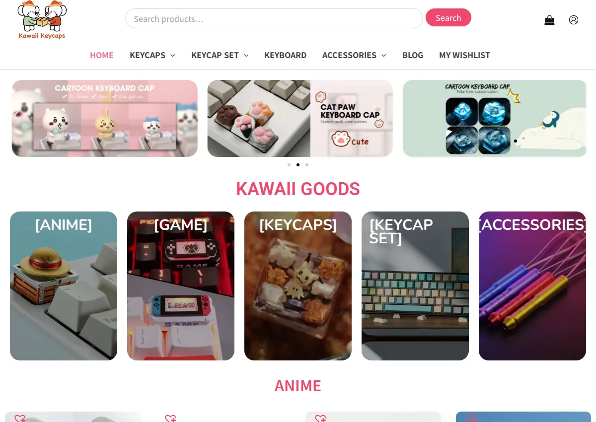 Store homepage