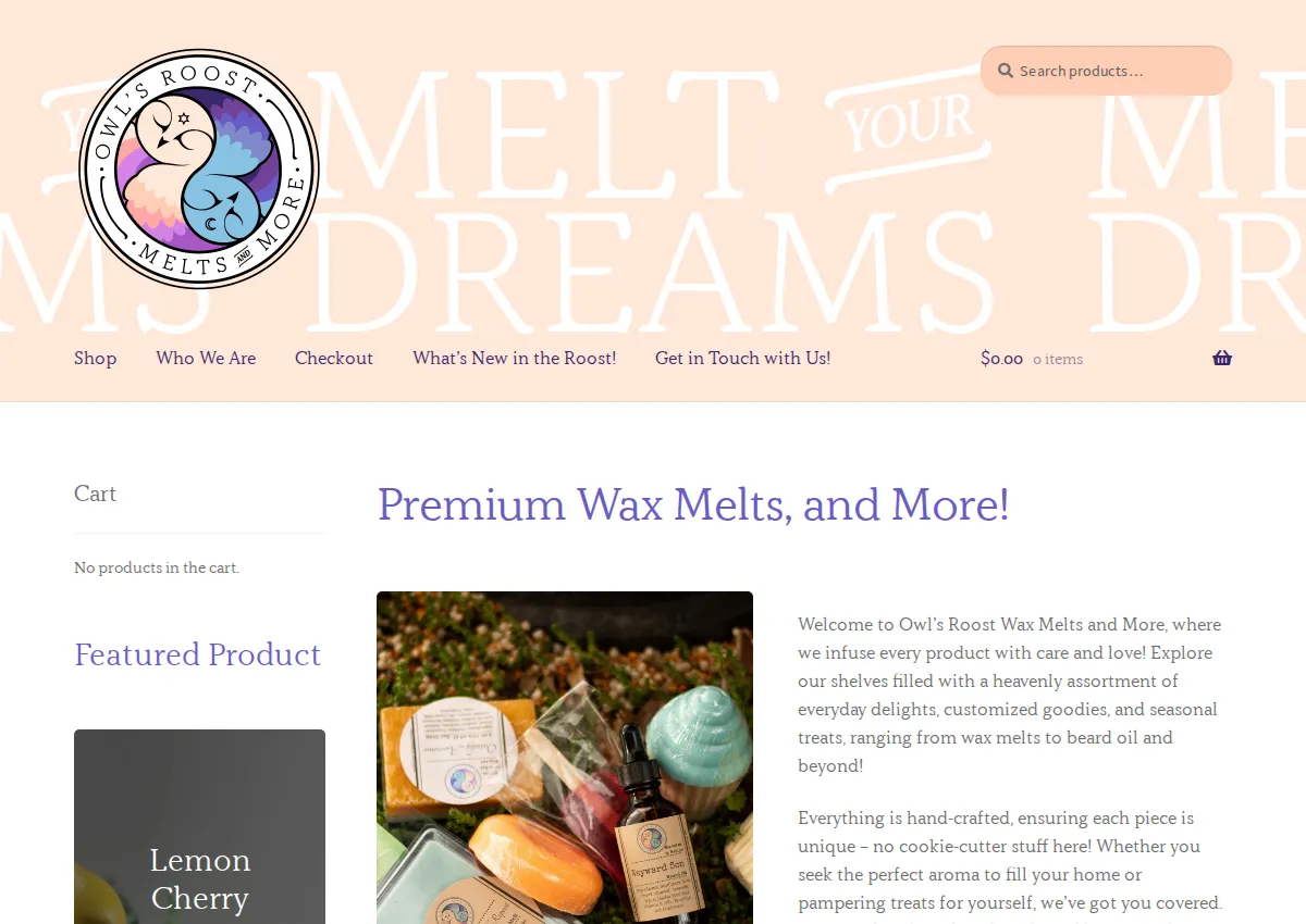 Store homepage