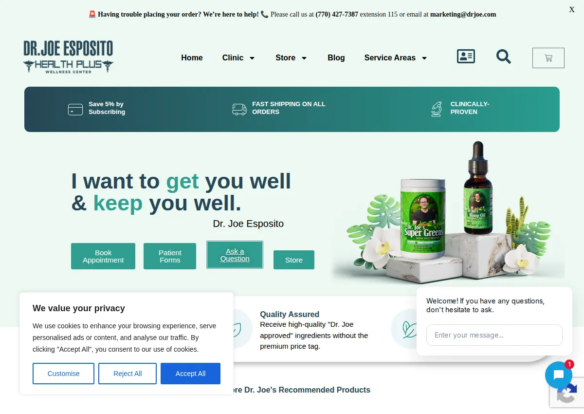 Store homepage