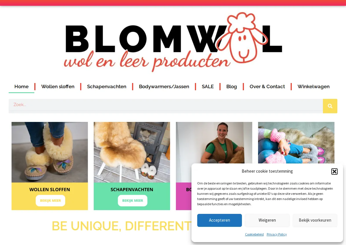 Store homepage