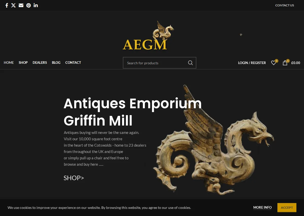 Store homepage