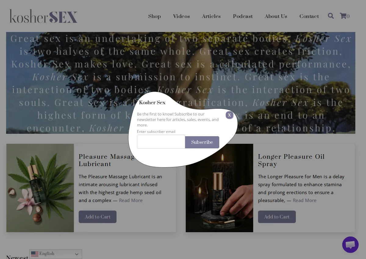 Store homepage