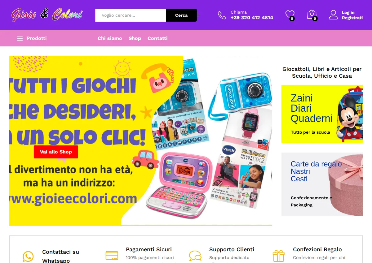Store homepage