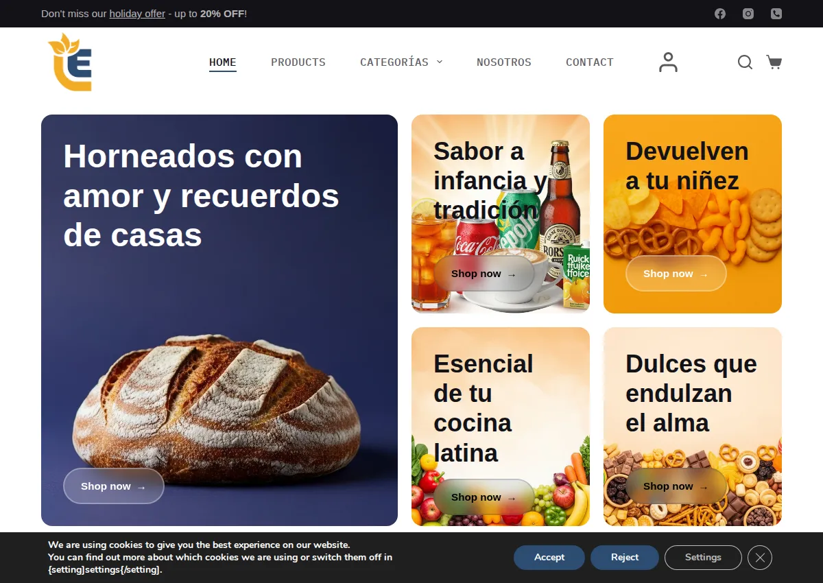 Store homepage