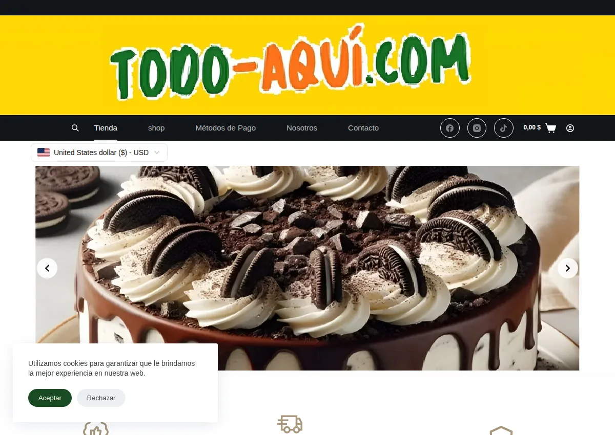 Store homepage