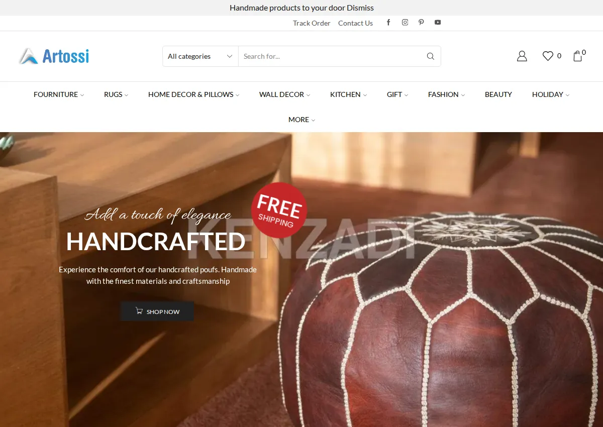 Store homepage