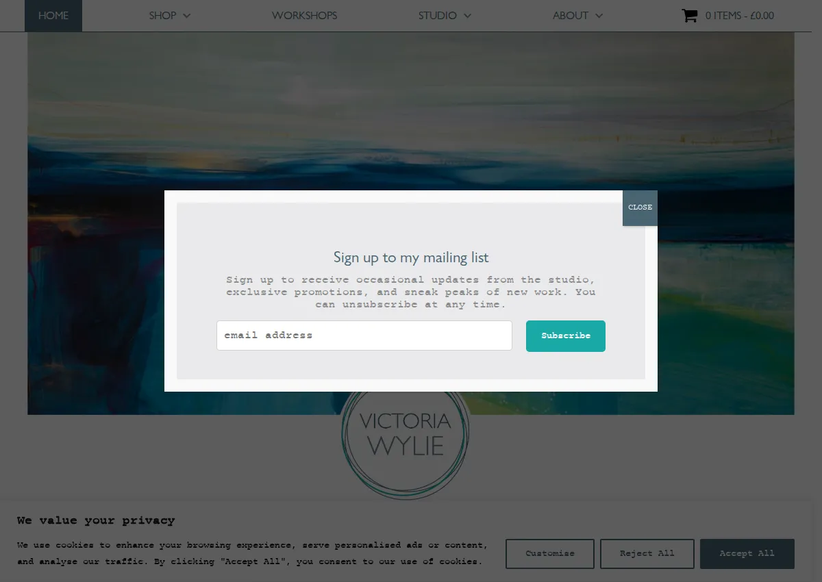 Store homepage