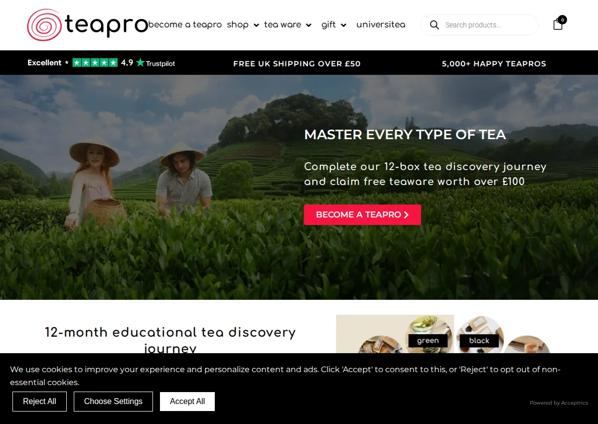 Store homepage