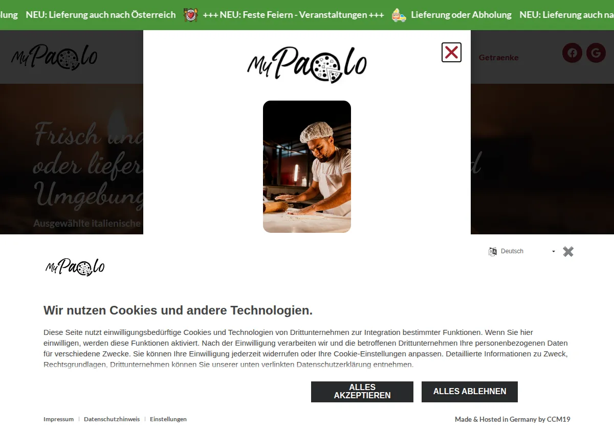 Store homepage