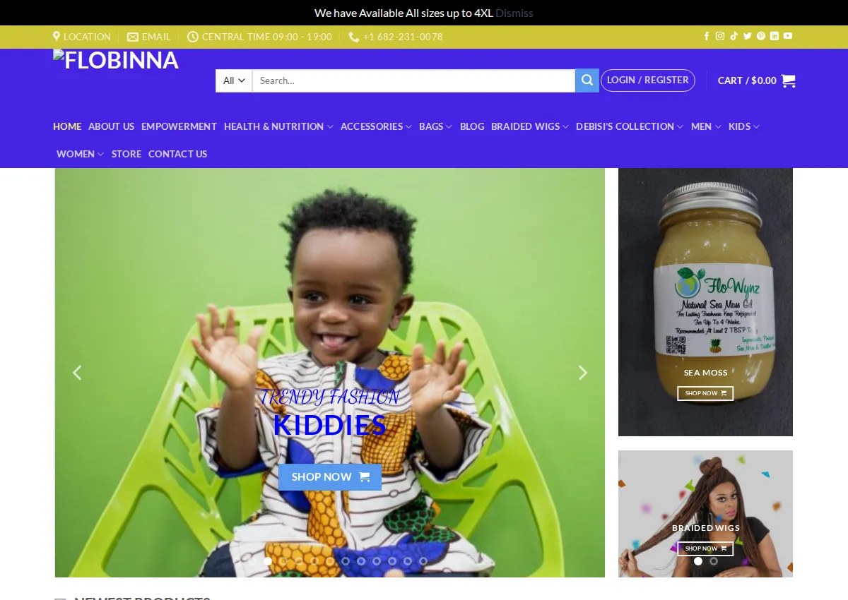 Store homepage