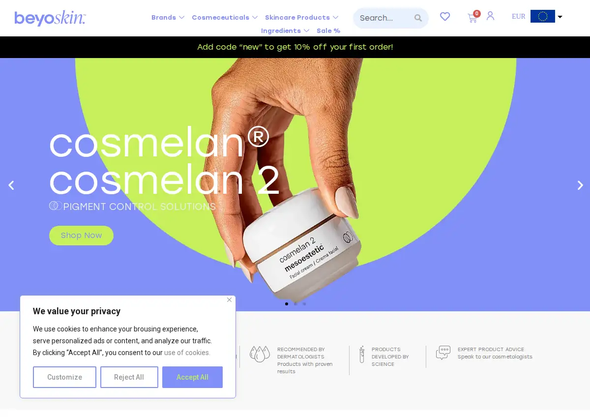 Store homepage