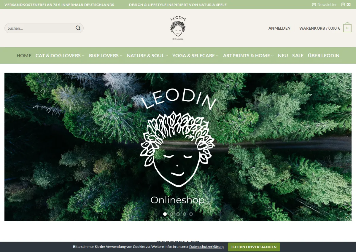 Store homepage