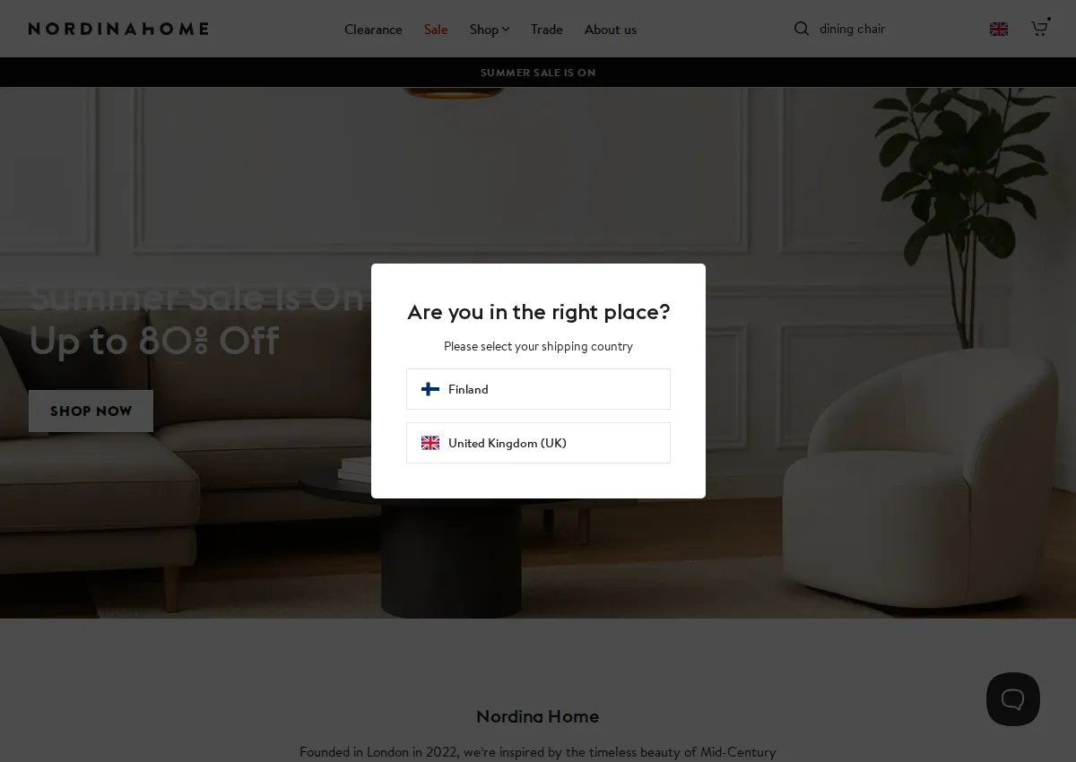 Store homepage