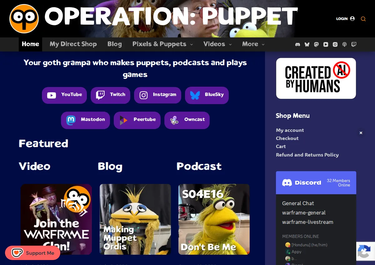 Store homepage