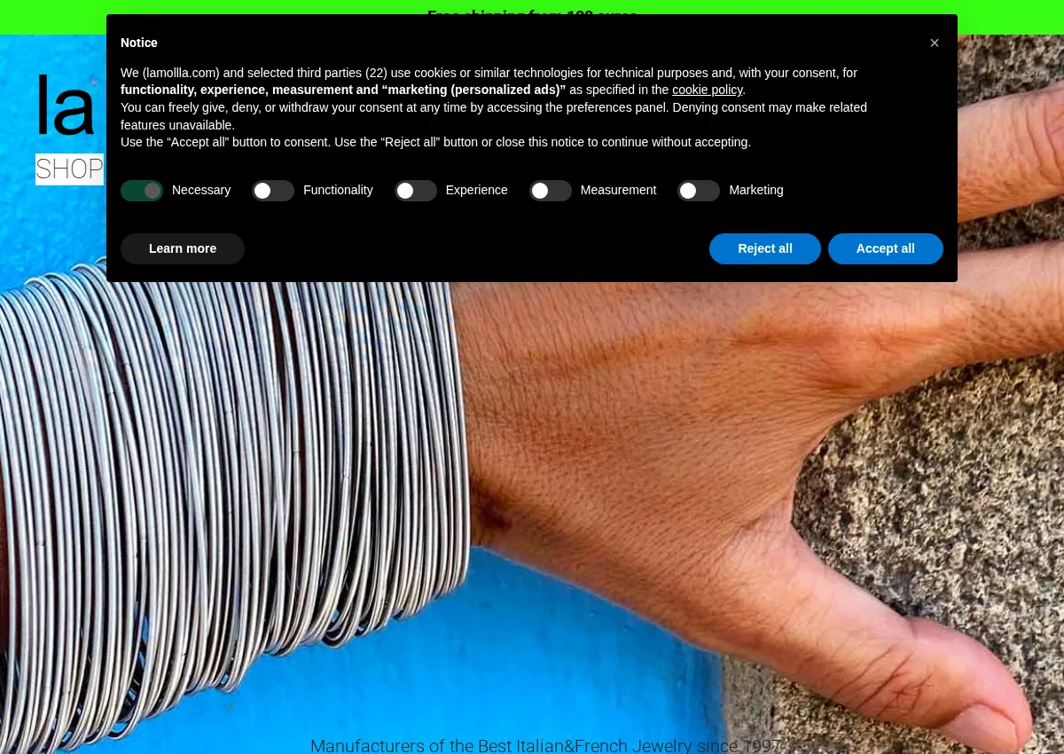 Store homepage