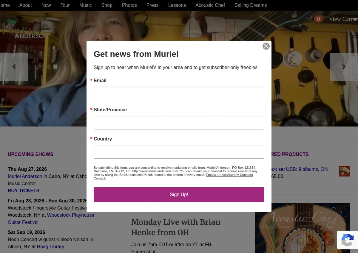 Store homepage
