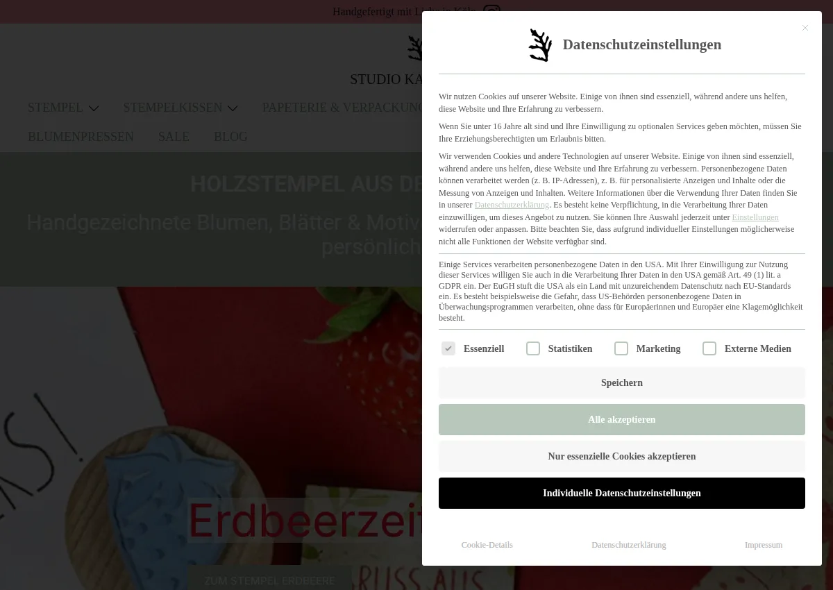 Store homepage