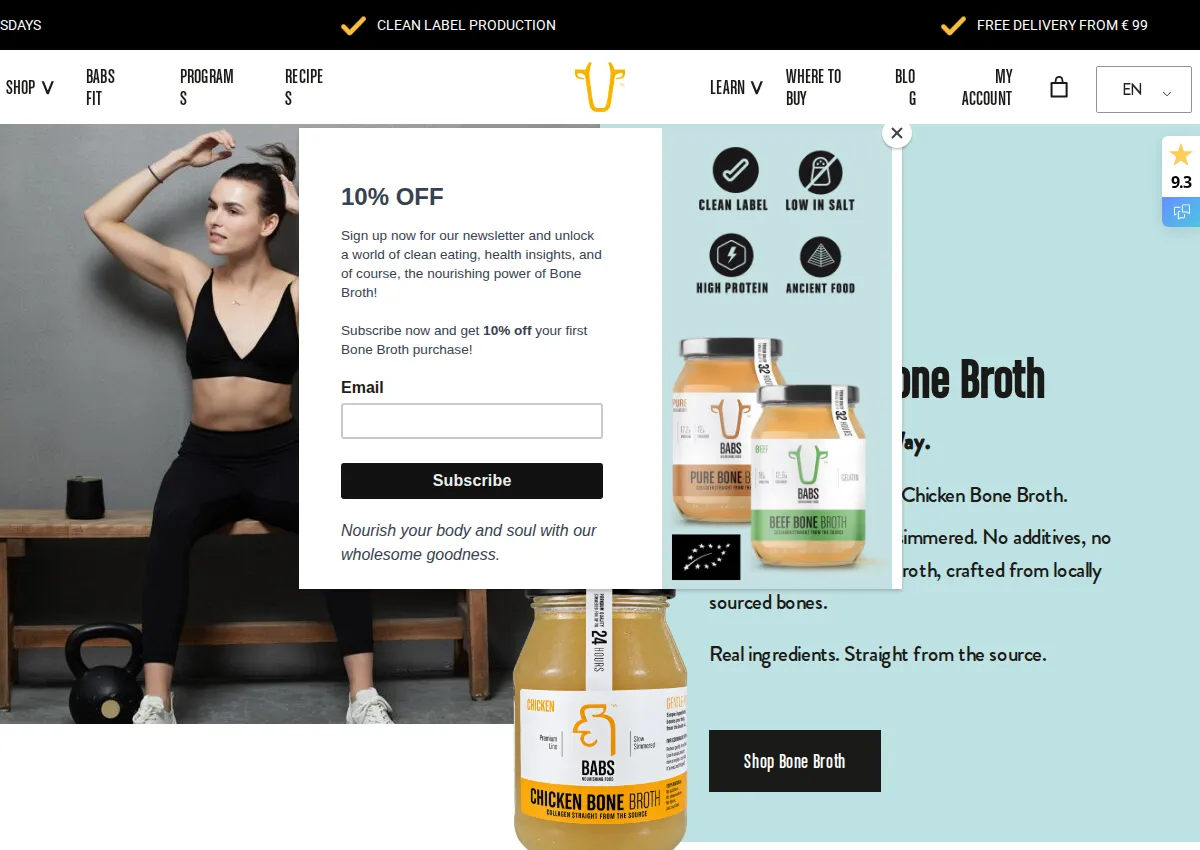 Store homepage
