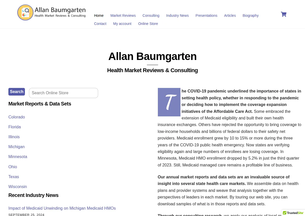 Store homepage