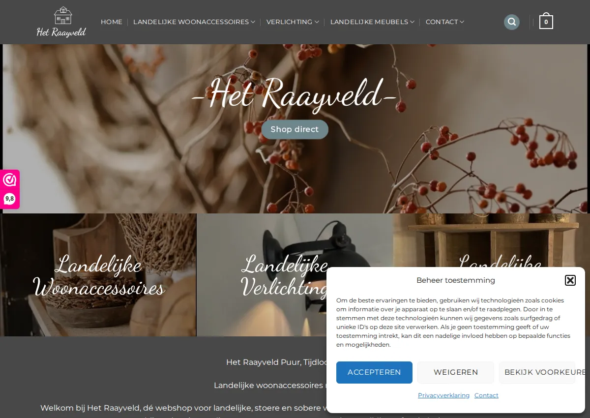 Store homepage