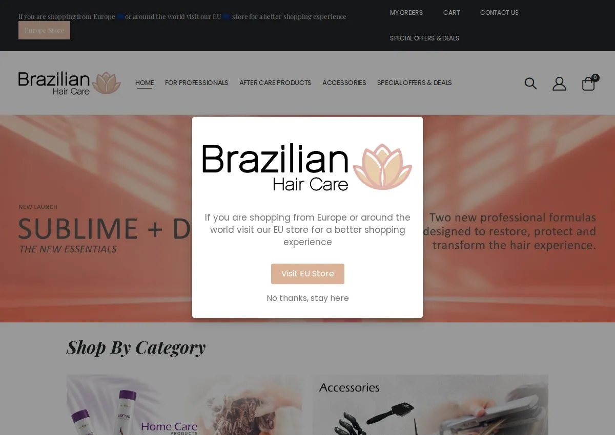 Store homepage