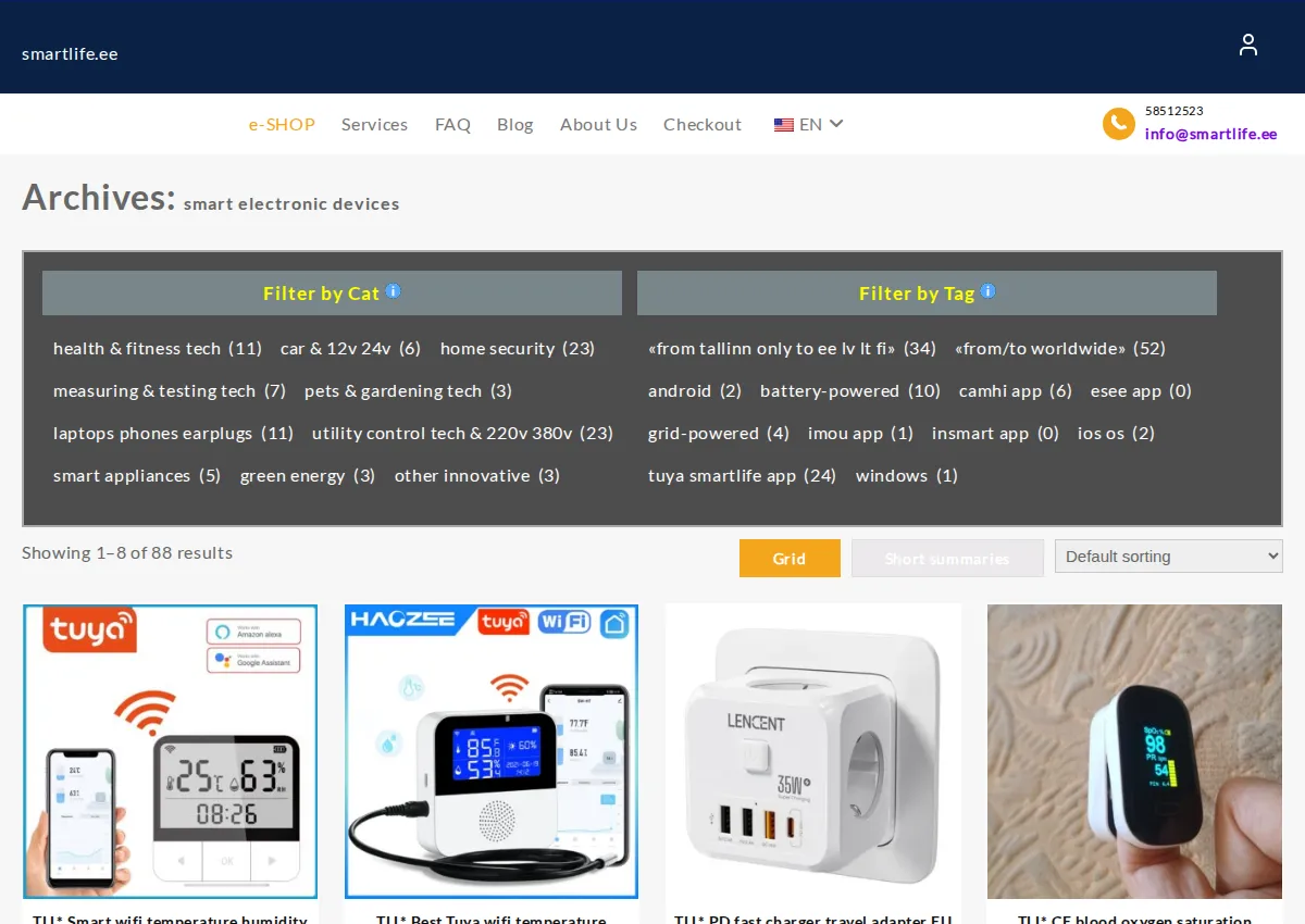 Store homepage