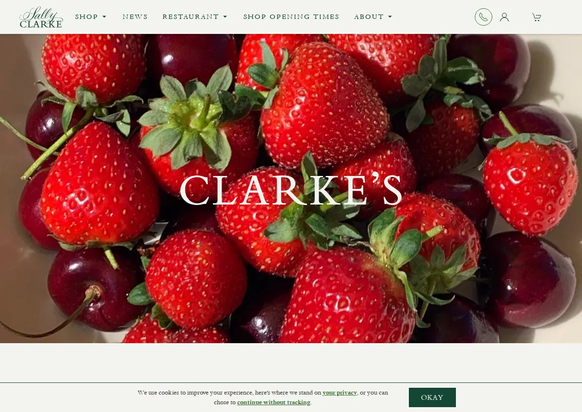 Store homepage