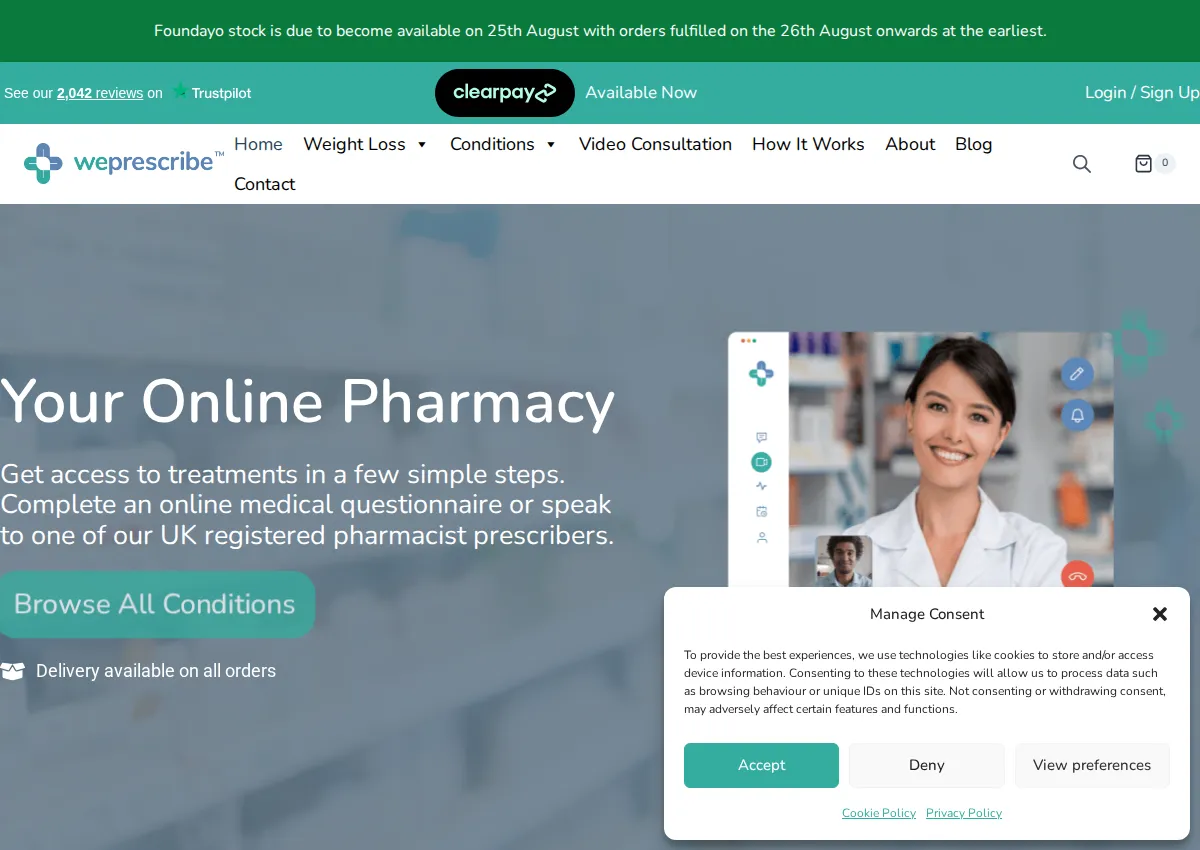 Store homepage