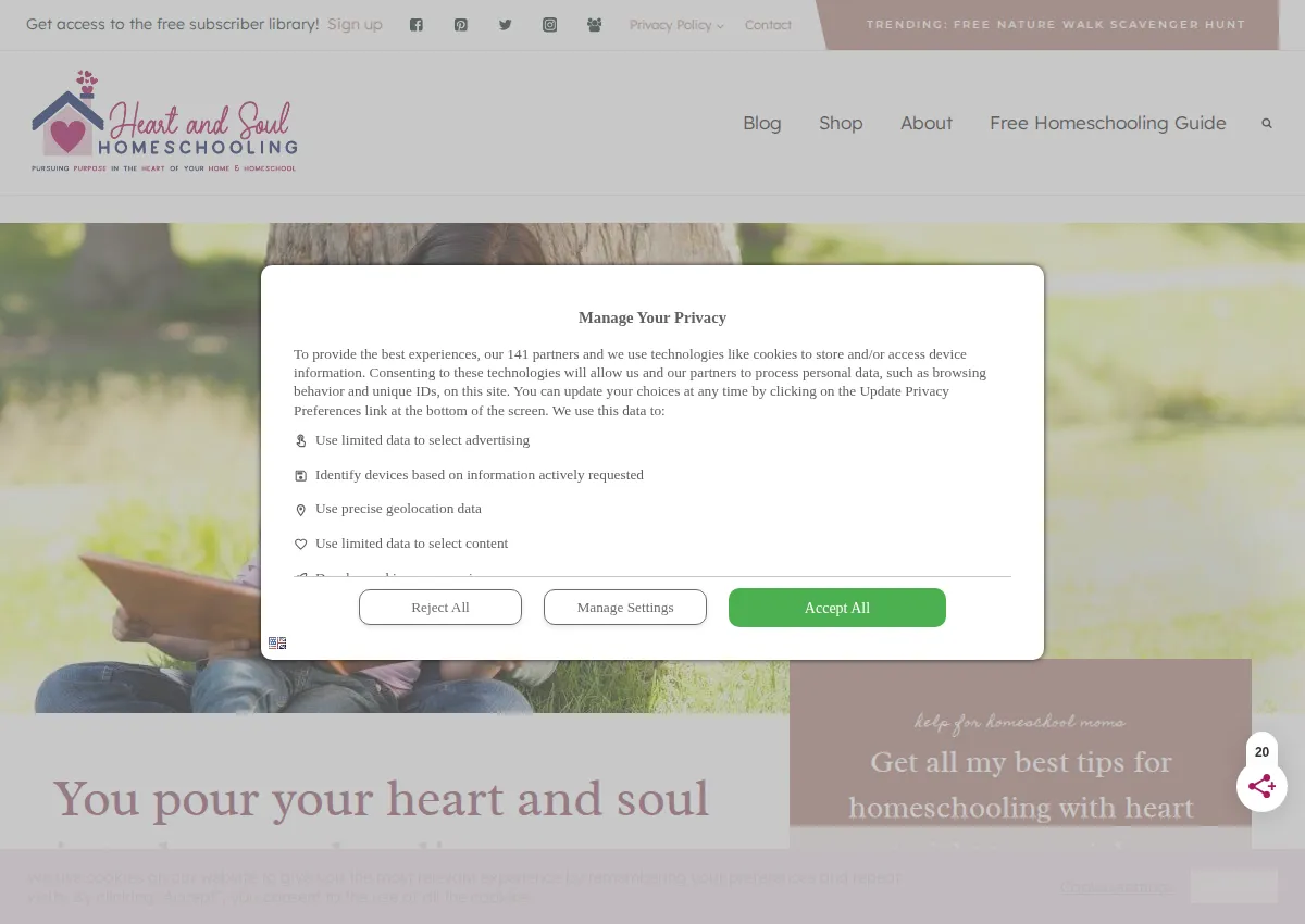 Store homepage