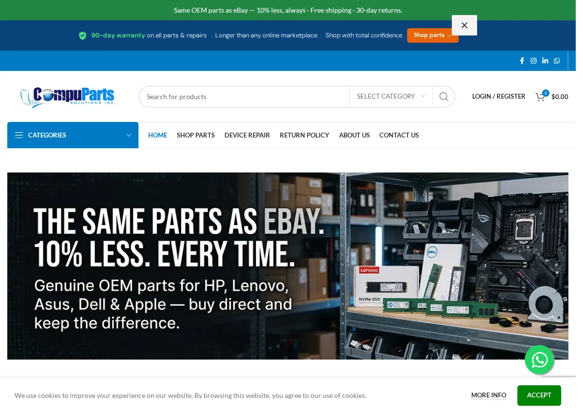Store homepage