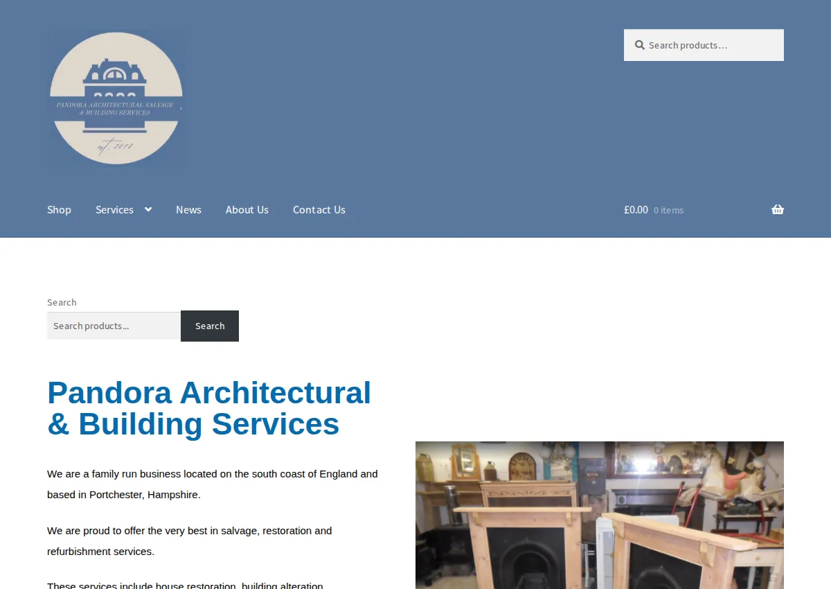 Store homepage
