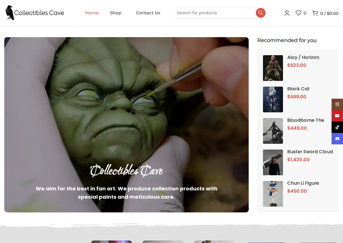 Store homepage
