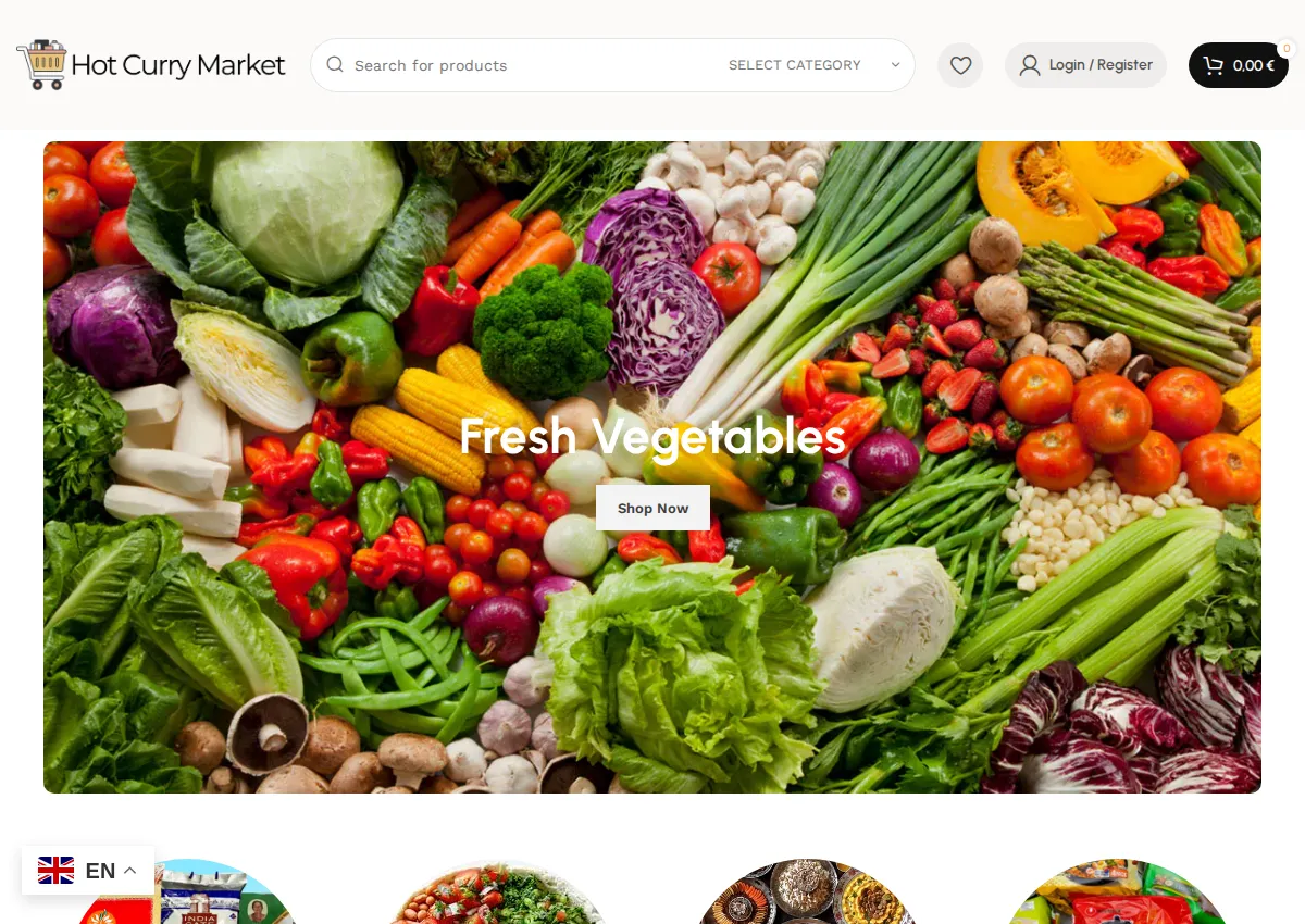 Store homepage