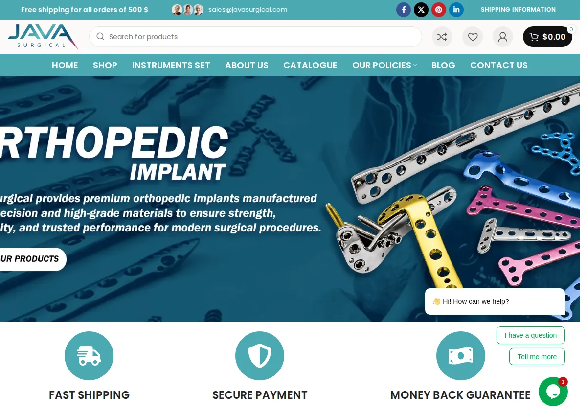 Store homepage
