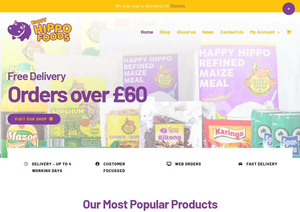 Store homepage