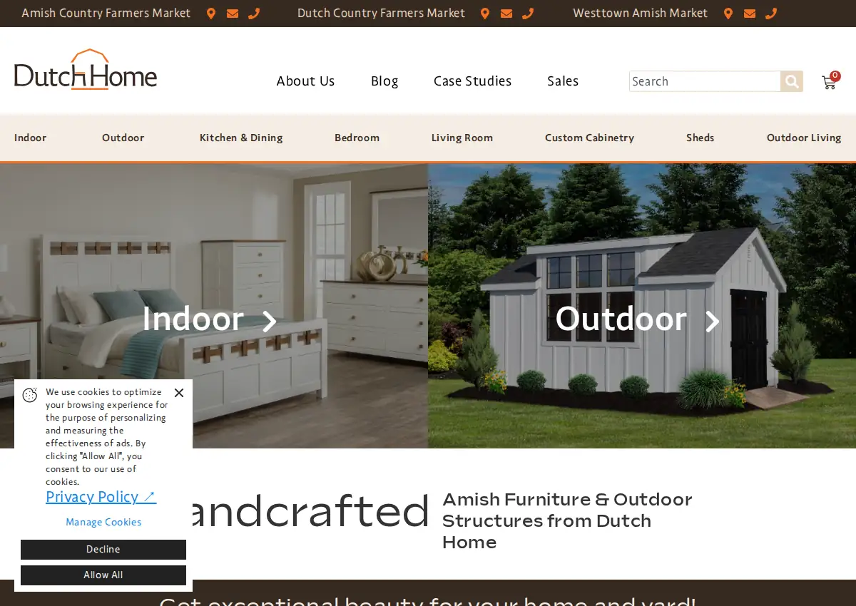 Store homepage