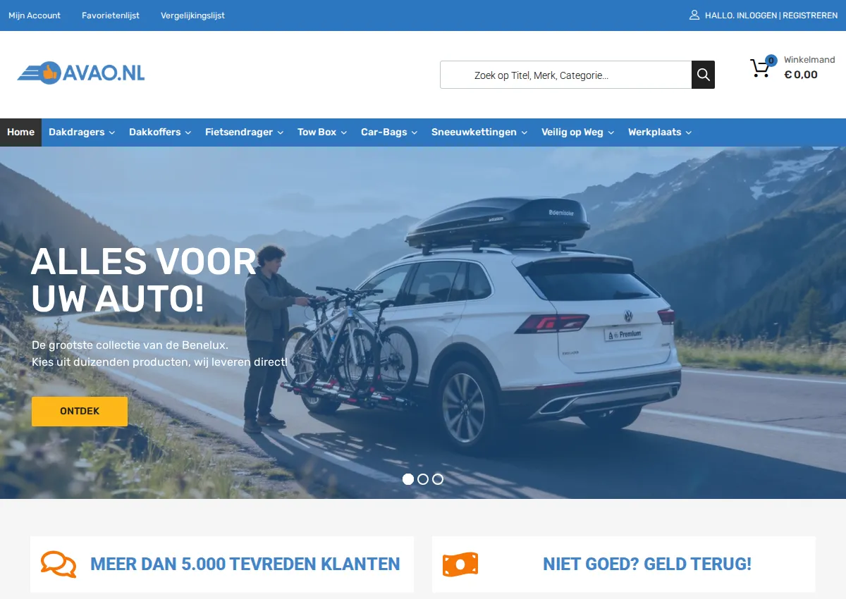 Store homepage