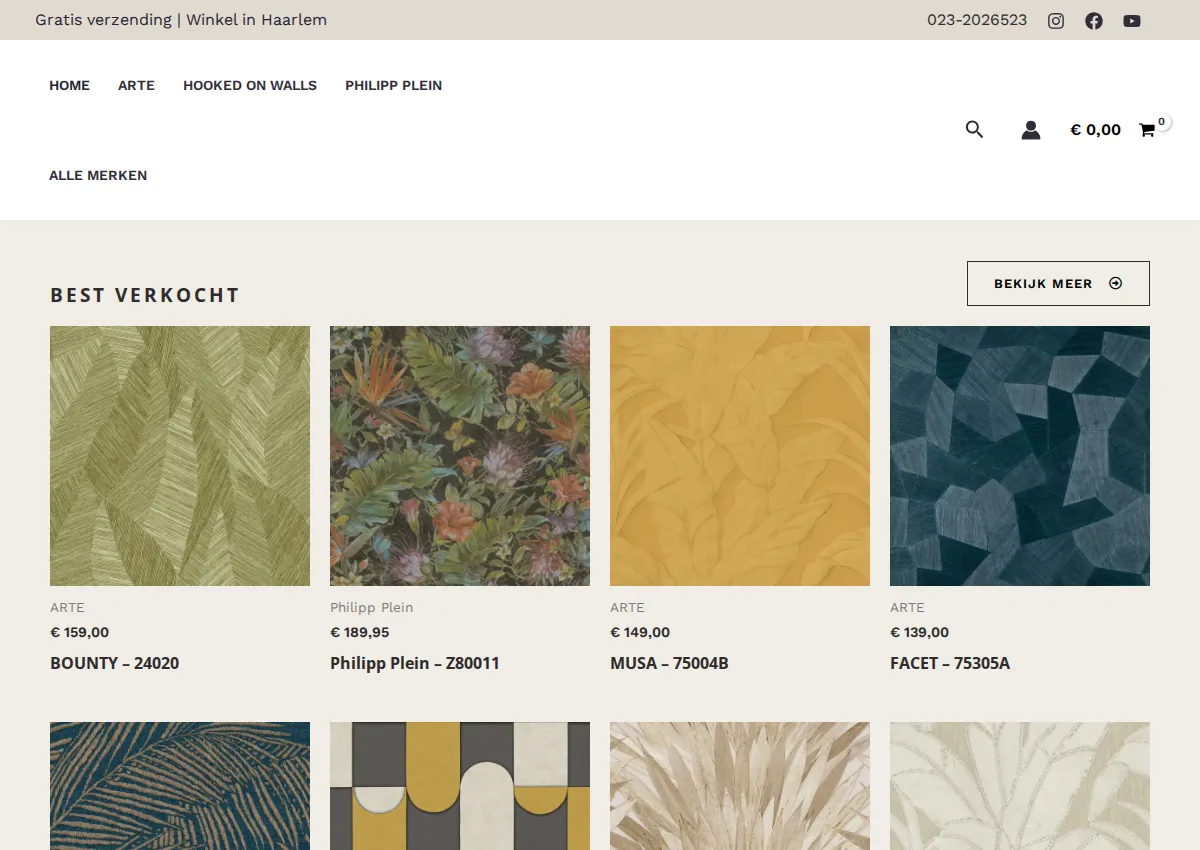 Store homepage