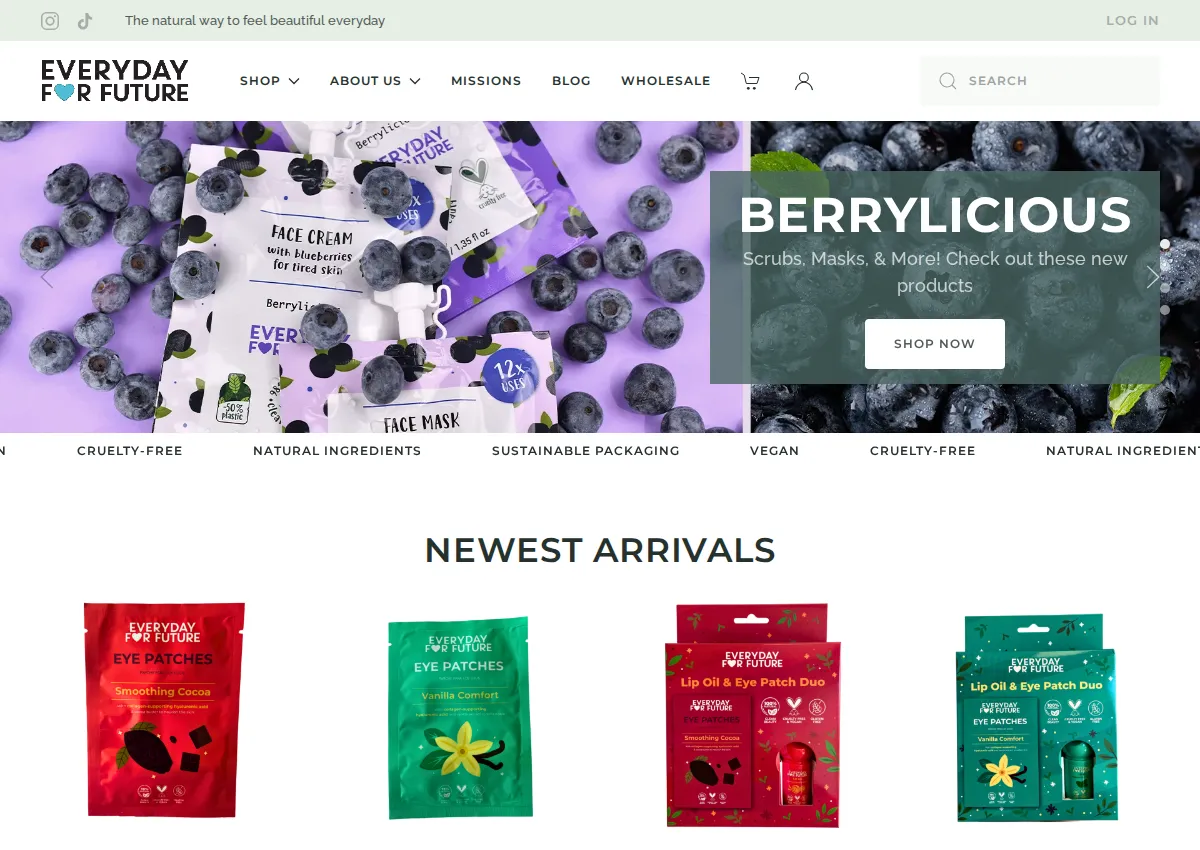 Store homepage