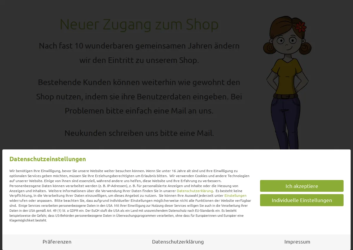 Store homepage