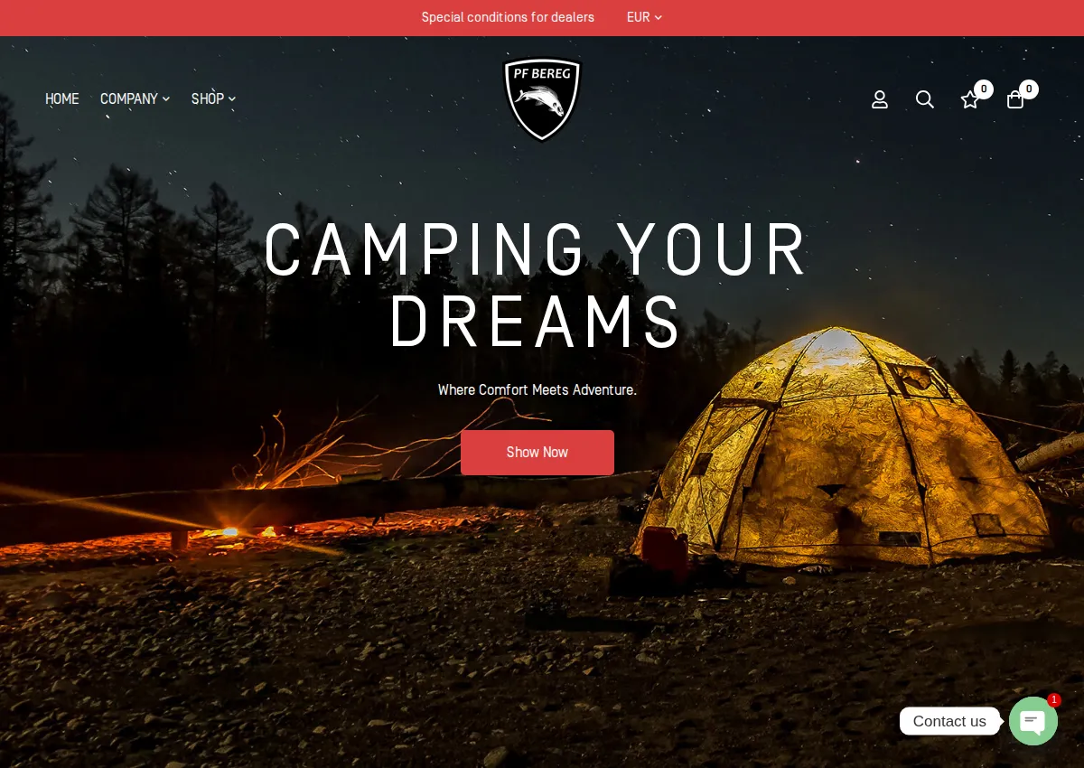 Store homepage