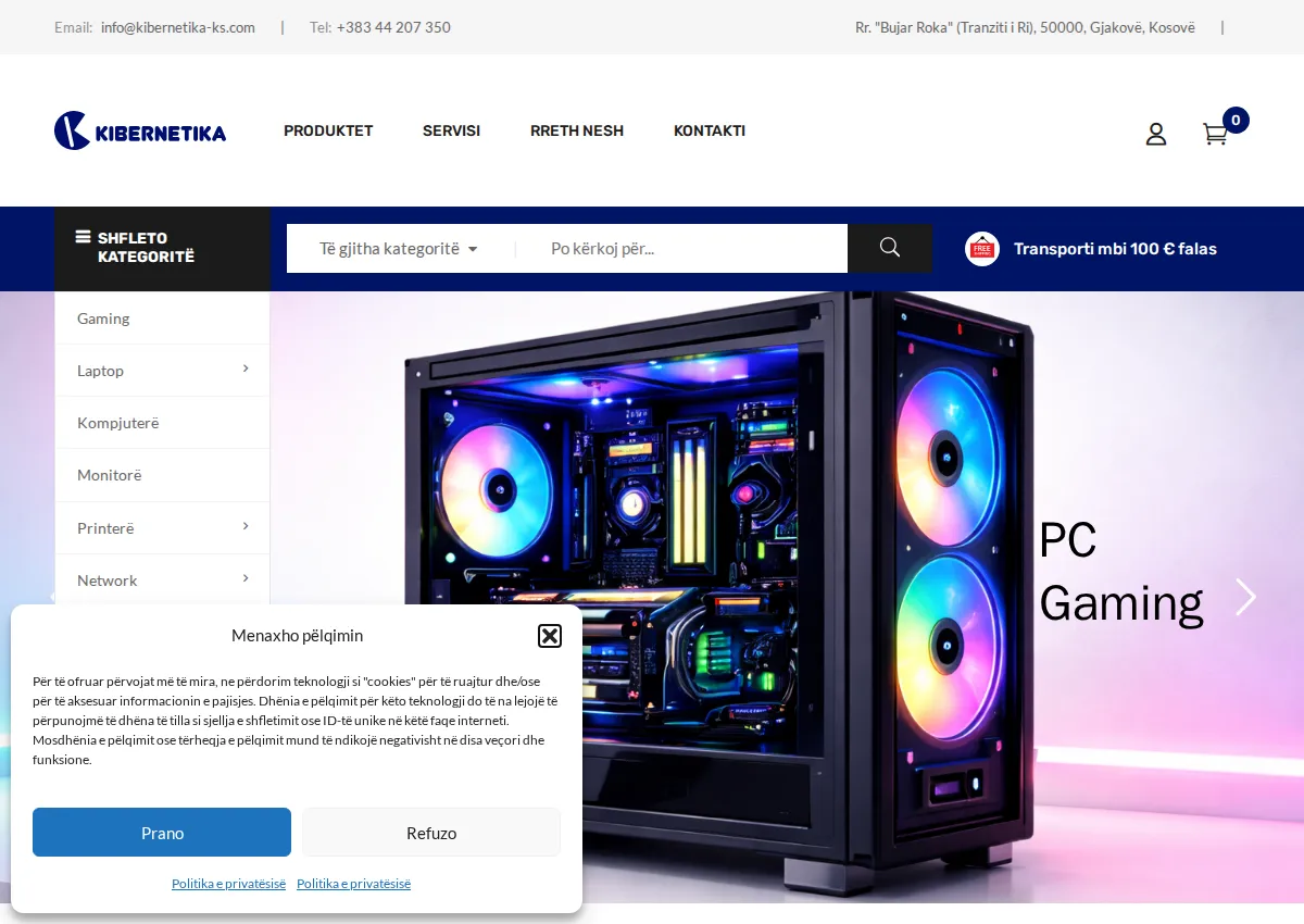 Store homepage