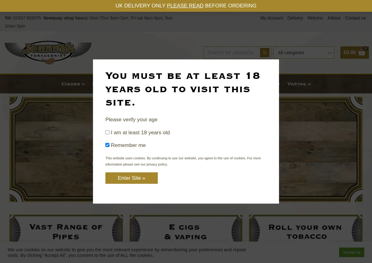 Store homepage