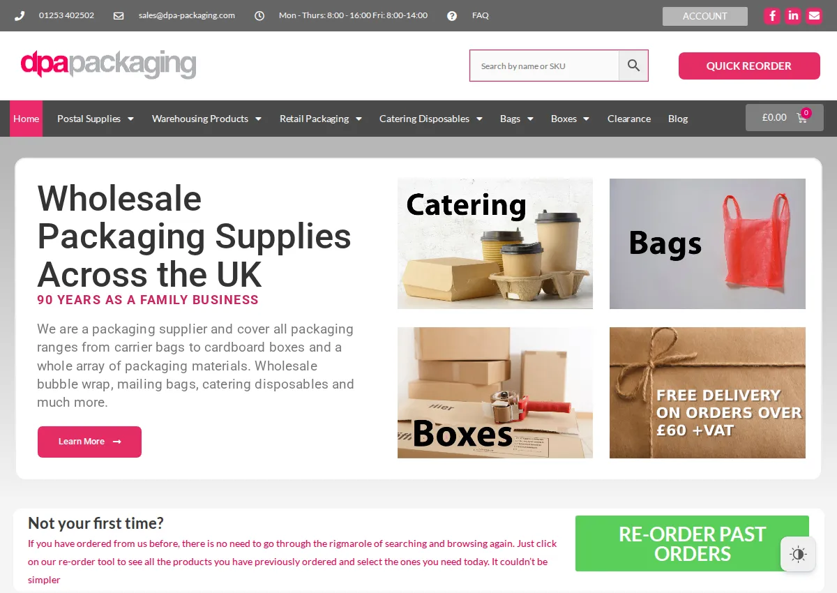 Store homepage