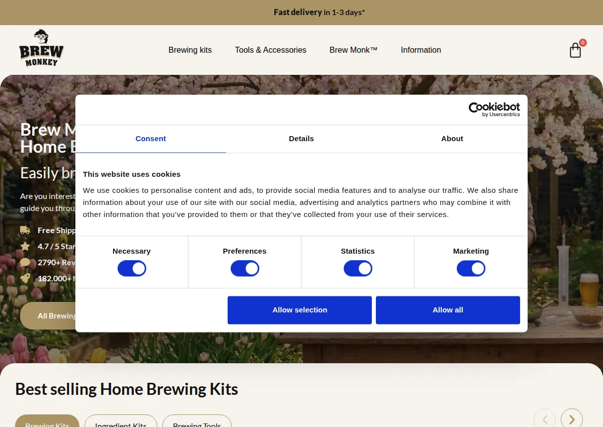 Store homepage