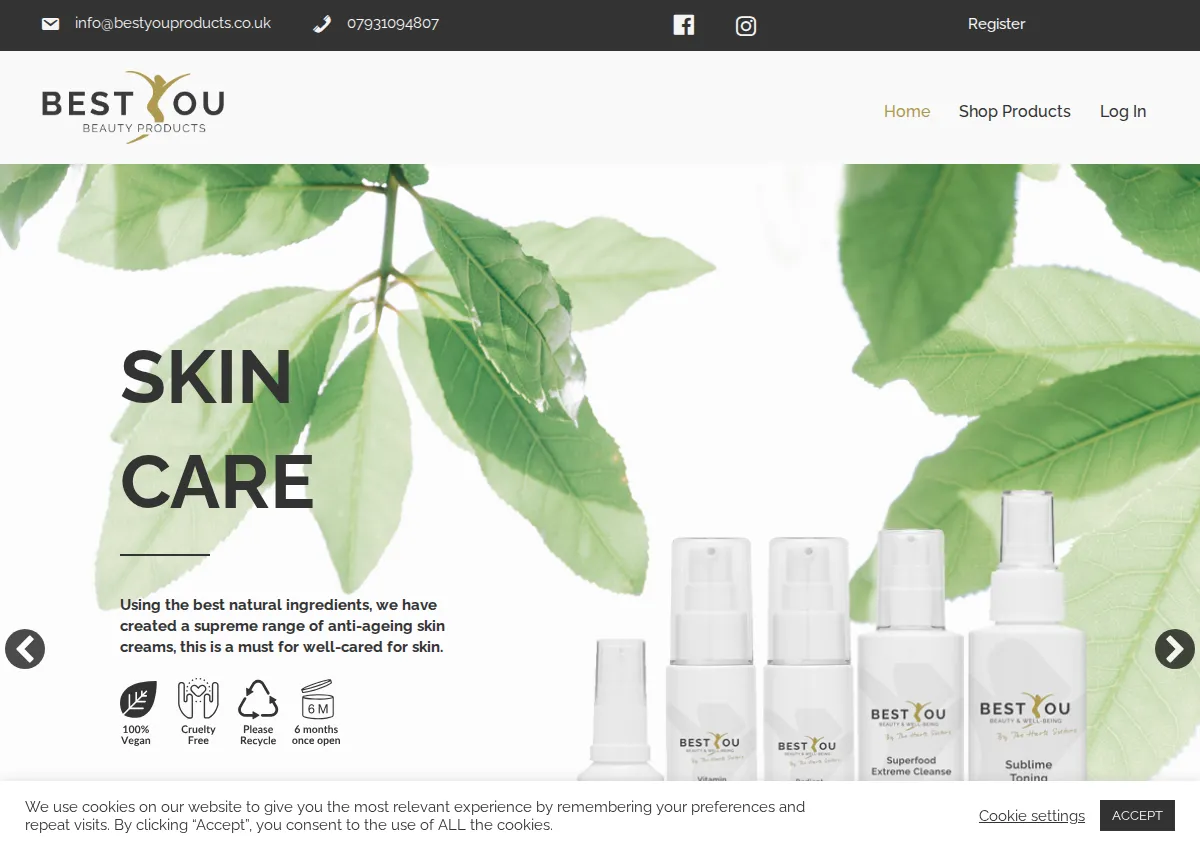 Store homepage
