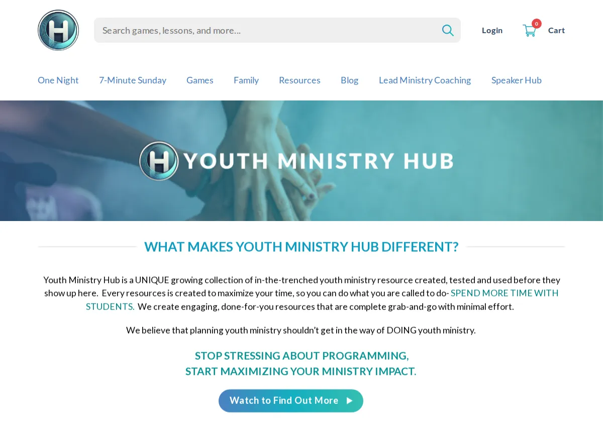 Store homepage