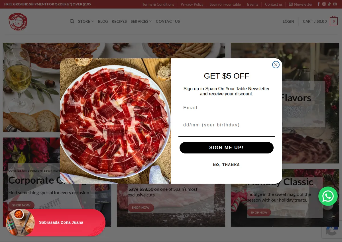 Store homepage